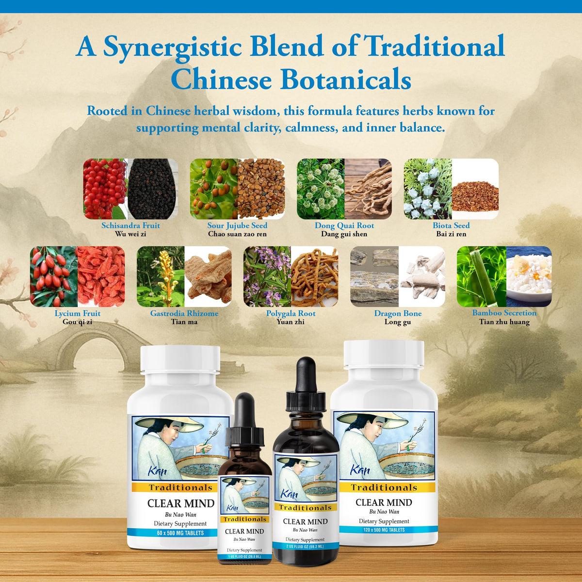 Kan Herbs Clear Mind Formula Herbal Blend - 120 Tablets - image 4