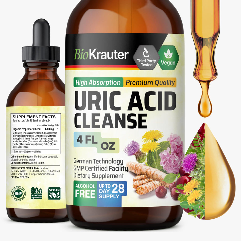 BIO KRAUTER 7-in-1 Uric Acid Support Tincture - 4 Fl Oz