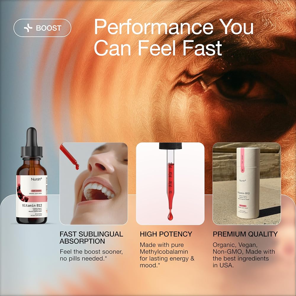 Nursh+ Boost Sublingual Vitamin B12 Liquid Drops 5000 mcg - 2 fl oz - image 5