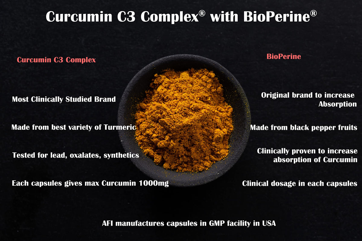 AFI America's Finest Inc Super Curcumin C3 Complex 1000mg - 60 Caplets - image 2