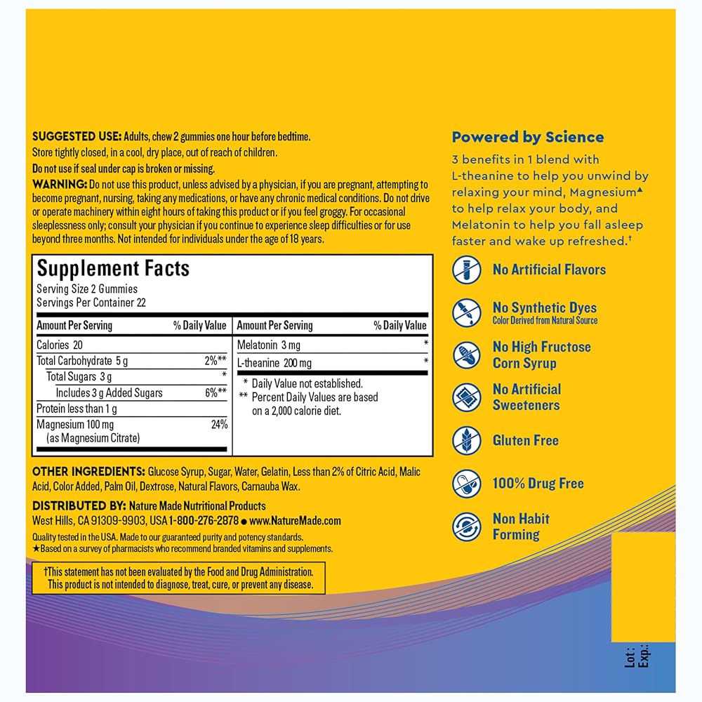 Nature Made Wellblends Sleep and Recover Melatonin 3mg - 44 Gummies - image 6