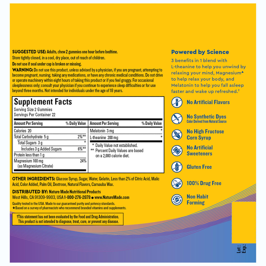 Nature Made Wellblends Sleep and Recover Melatonin 3mg - 44 Gummies - image 6