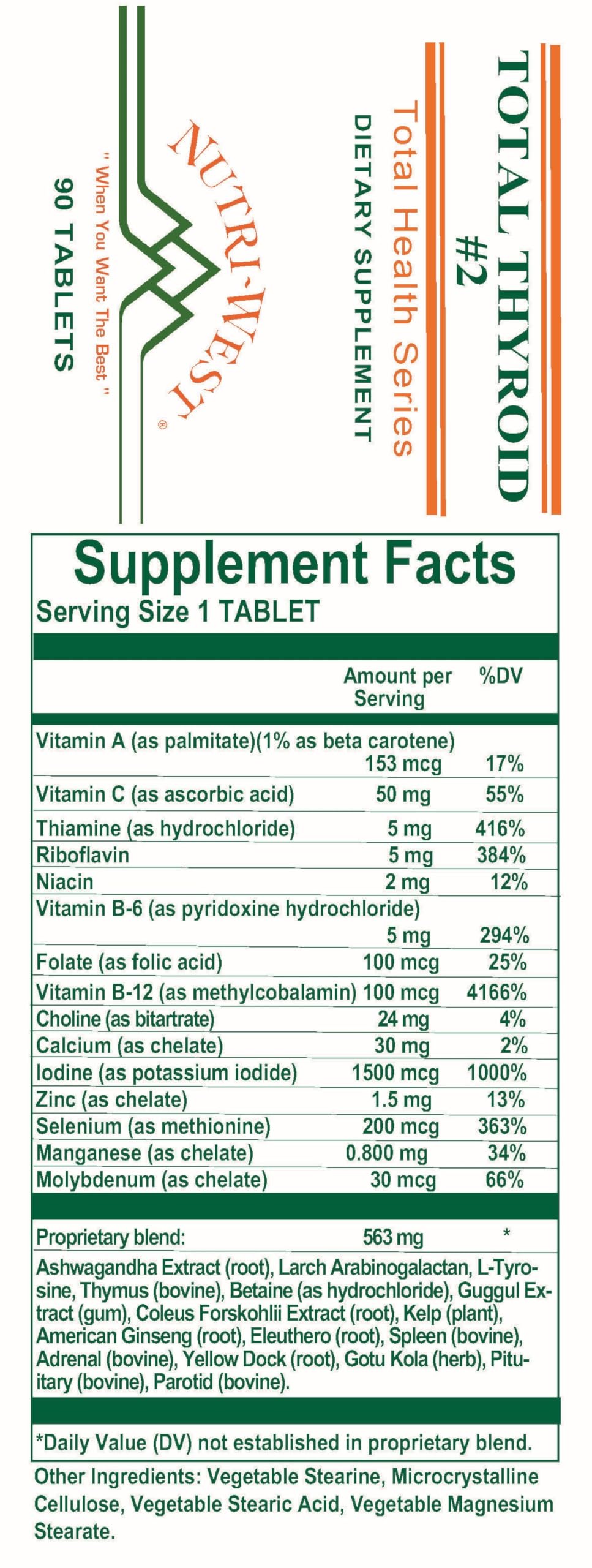Nutri-West Total Thyroid #2 - 90 Tablets - image 2