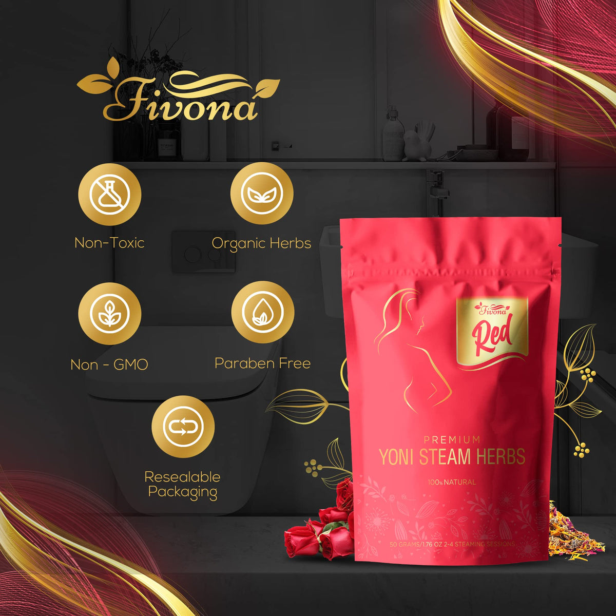 Fivona Yoni Steam Herbs - Organic Mix for Feminine V SPA