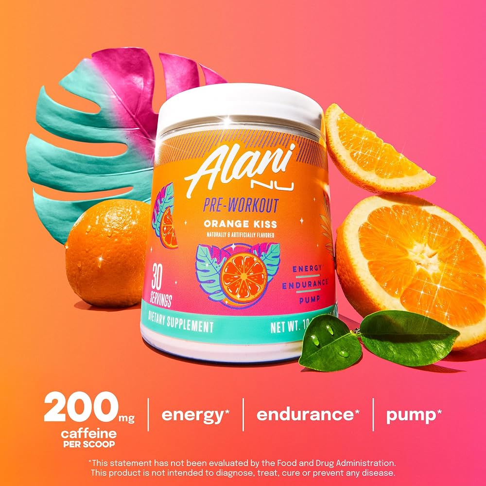 Alani Nu Pre-Workout Powder Orange Kiss Energy Boost - 30 Servings - image 6