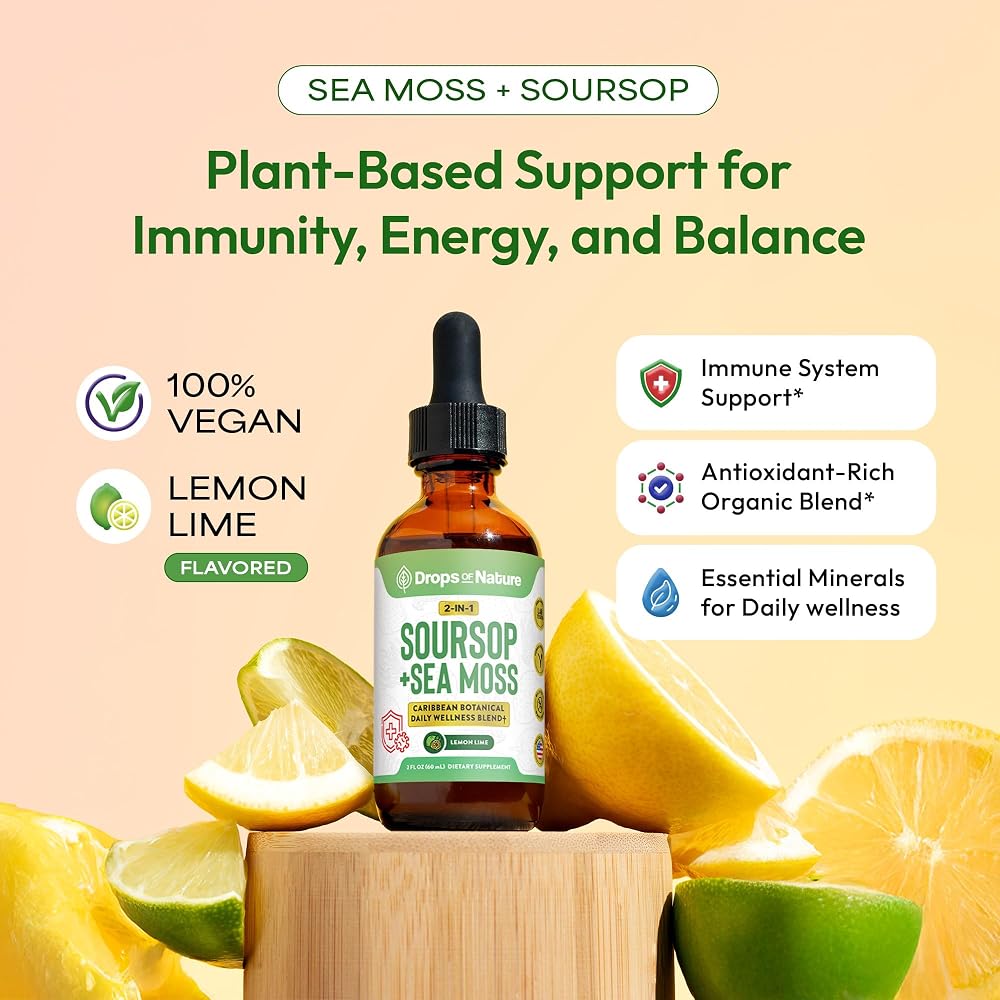Drops Of Nature Soursop Bitters Liquid with Sea Moss - 60 mL - image 2