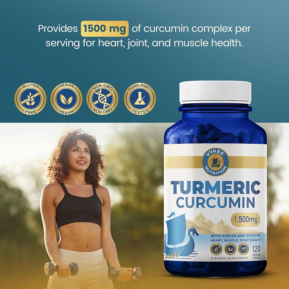 Vykee Nutrition Turmeric Curcumin with Ginger & Piperine - 120 Capsules - image 4