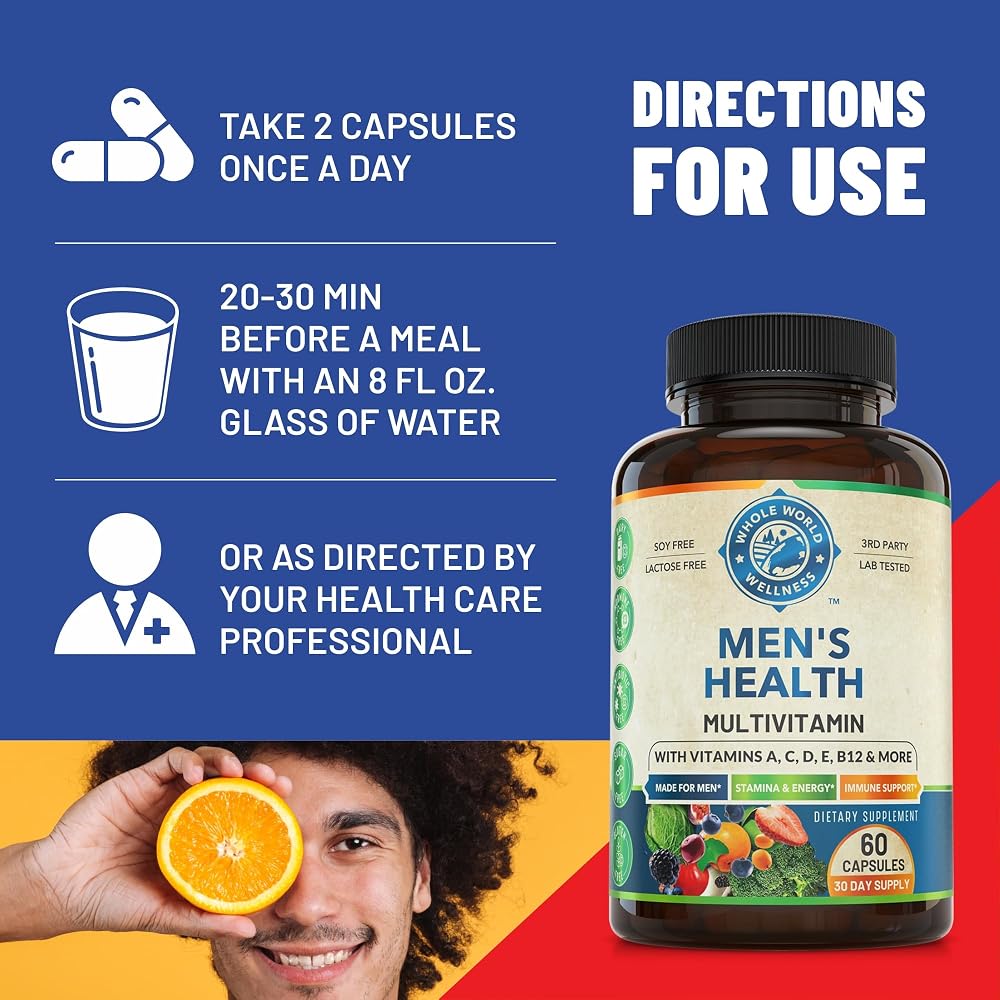 Whole World Wellness Mens Daily Multivitamin for Energy & Focus - 60 Capsules - image 5
