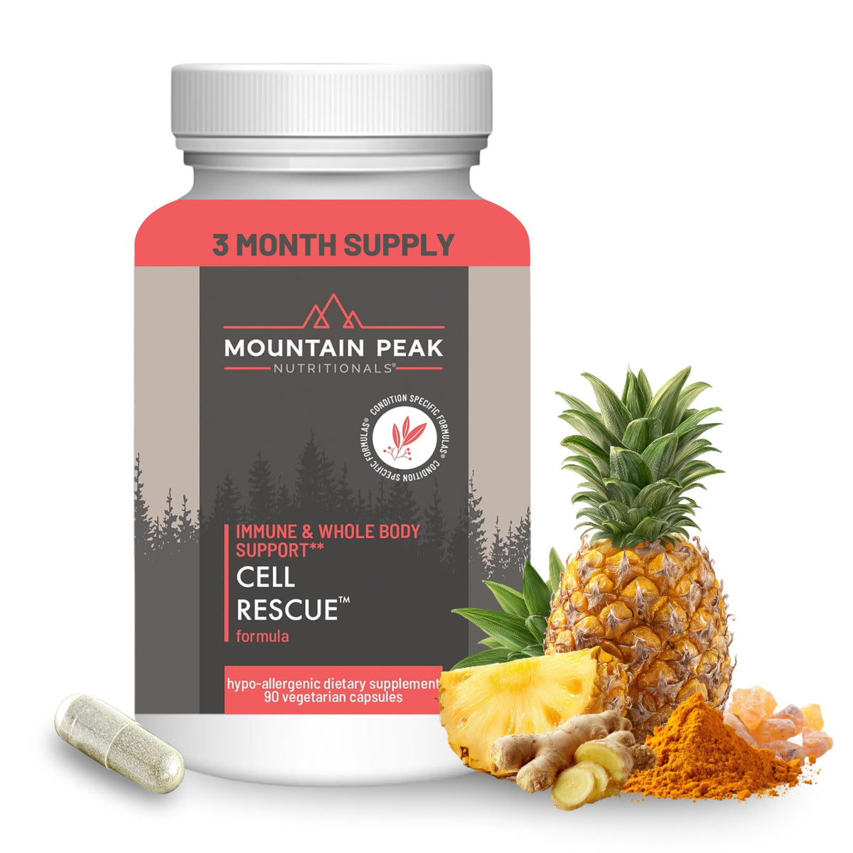 Mountain Peak Nutritionals Cell Rescue Turmeric Ginger Bromelain - 90 Capsules