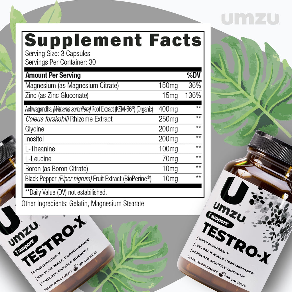 UMZU Testro-X Testosterone Support for Men - 90 Capsules - image 5