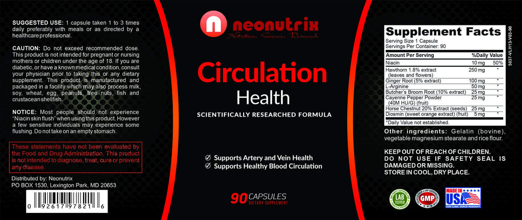 Neonutrix Blood Circulation Supplement L-Arginine & Hawthorn - 90 Capsules - image 4