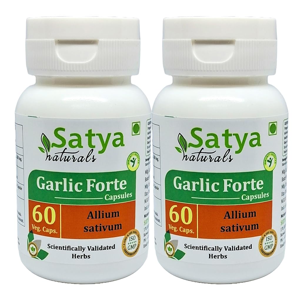 Satya Naturals Garlic Forte Capsules 500 mg. 60 Veg. Capsule