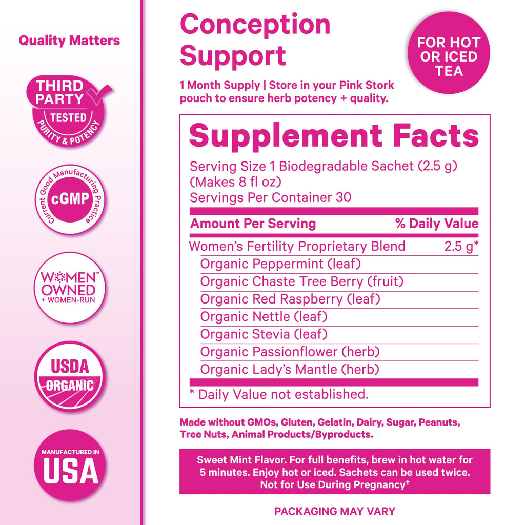 Pink Stork Fertility Tea Organic Vitex Cycle Support - 15 Sachets - image 6