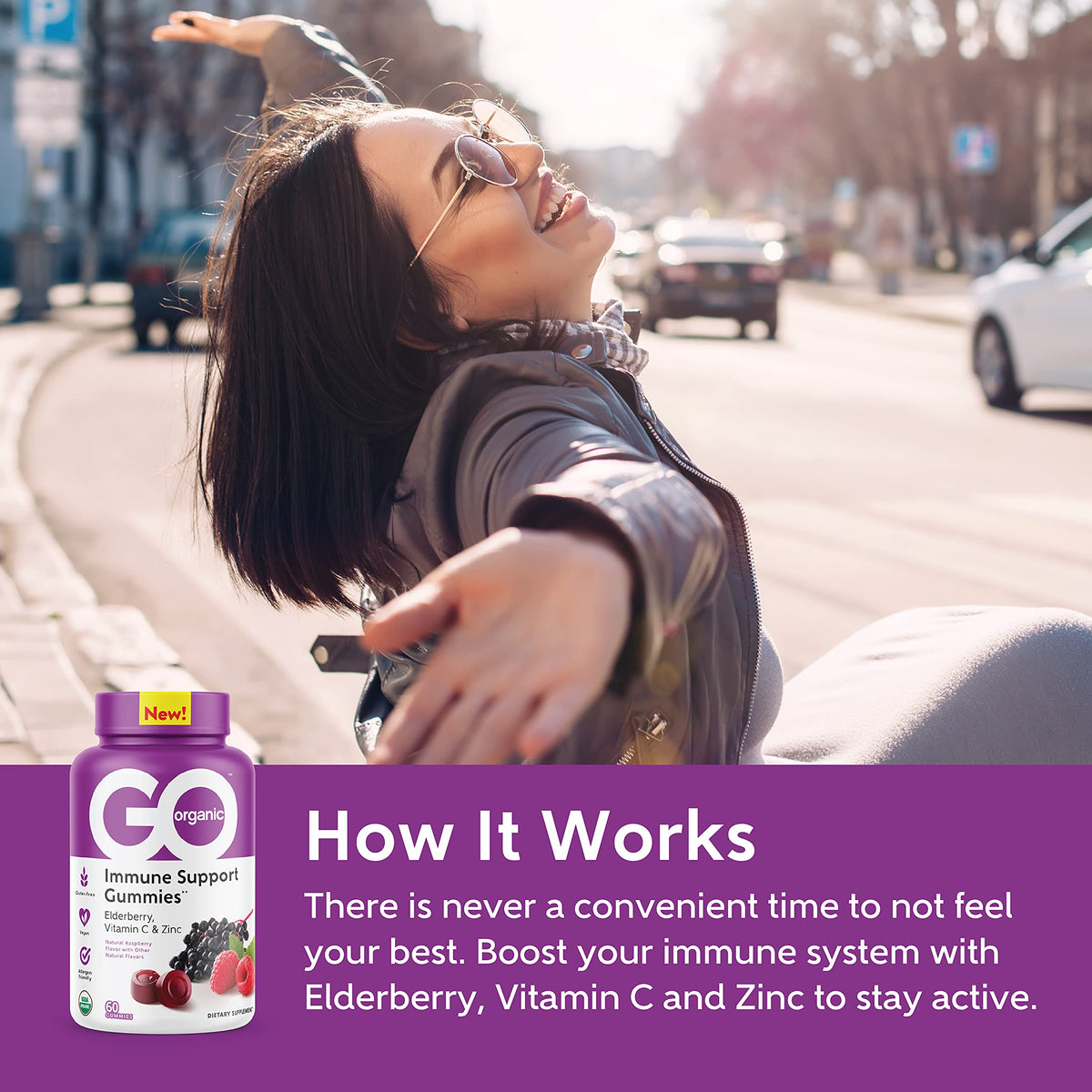 Go Organic Immune Support Elderberry Gummies - 60 Count - image 4