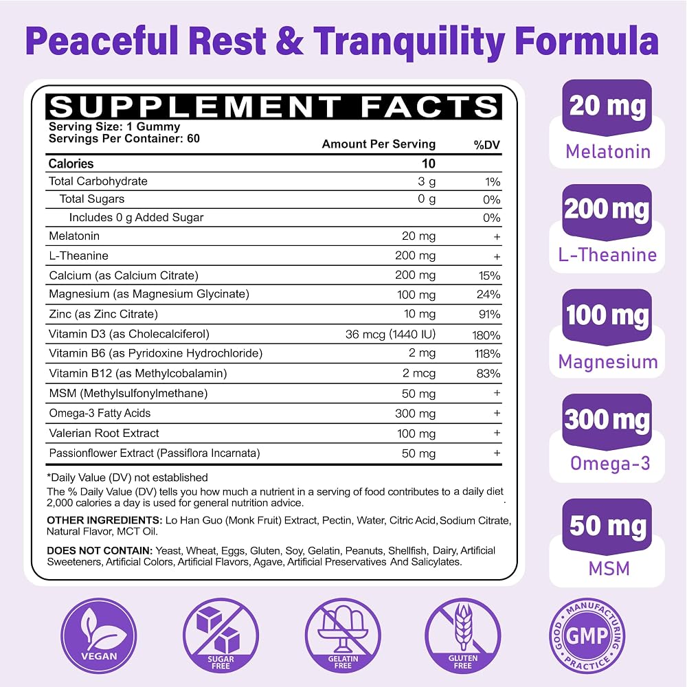 Tcemundry Melatonin Gummies 20mg for Adults - Maximum Strength