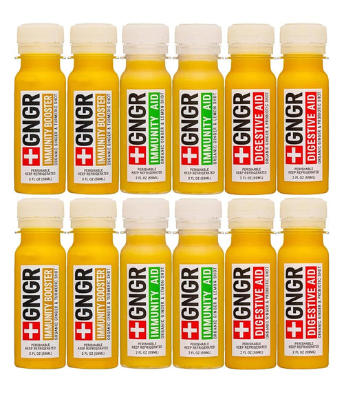+GNGR 24 Shots Variety Pack of Organic Ginger Shots - Cold Pressed
