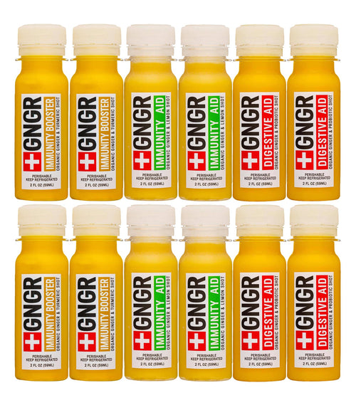 +GNGR 24 Shots Variety Pack of Organic Ginger Shots - Cold Pressed