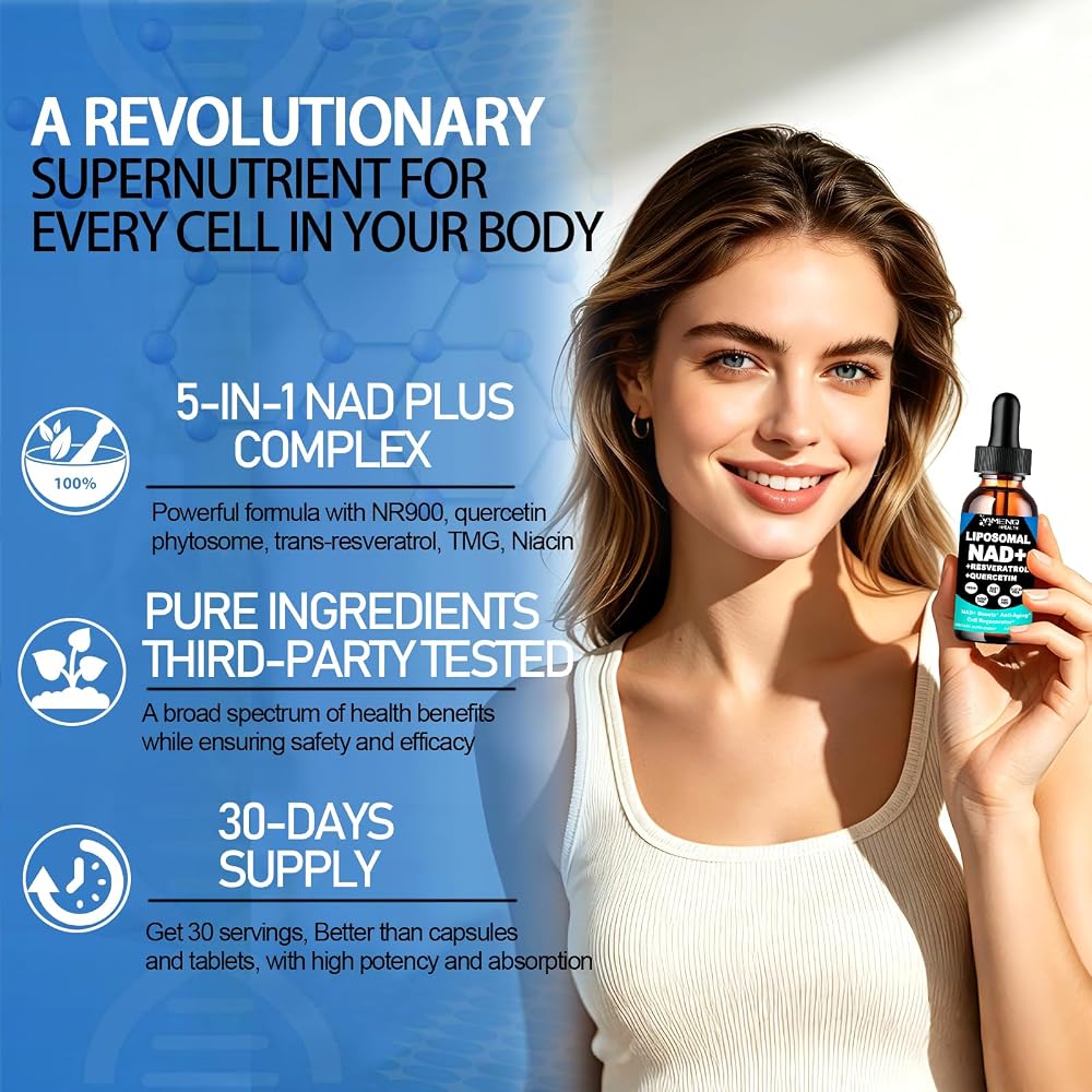 AMENQ hHEALTH NAD Plus Resveratrol Liquid - 2 Fl Oz - image 4