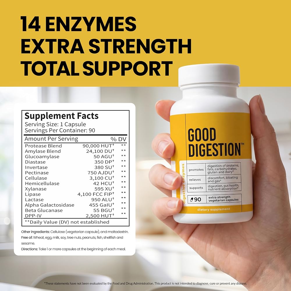 Good Digestion Extra Strength Digestive Enzymes - 90 Capsules - image 8