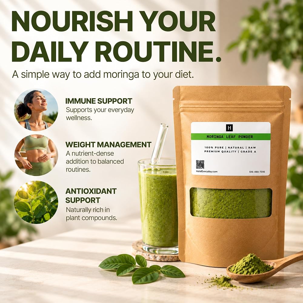 HalalEveryDay Moringa Leaf Powder for Energy - 16 oz - image 5