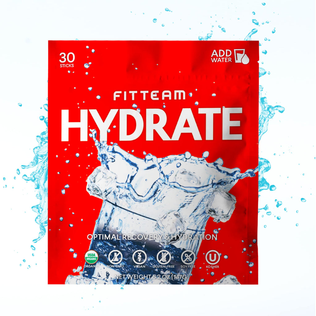 FITTEAM HYDRATE Organic Electrolyte Drink Mix - 30 Stick Packs