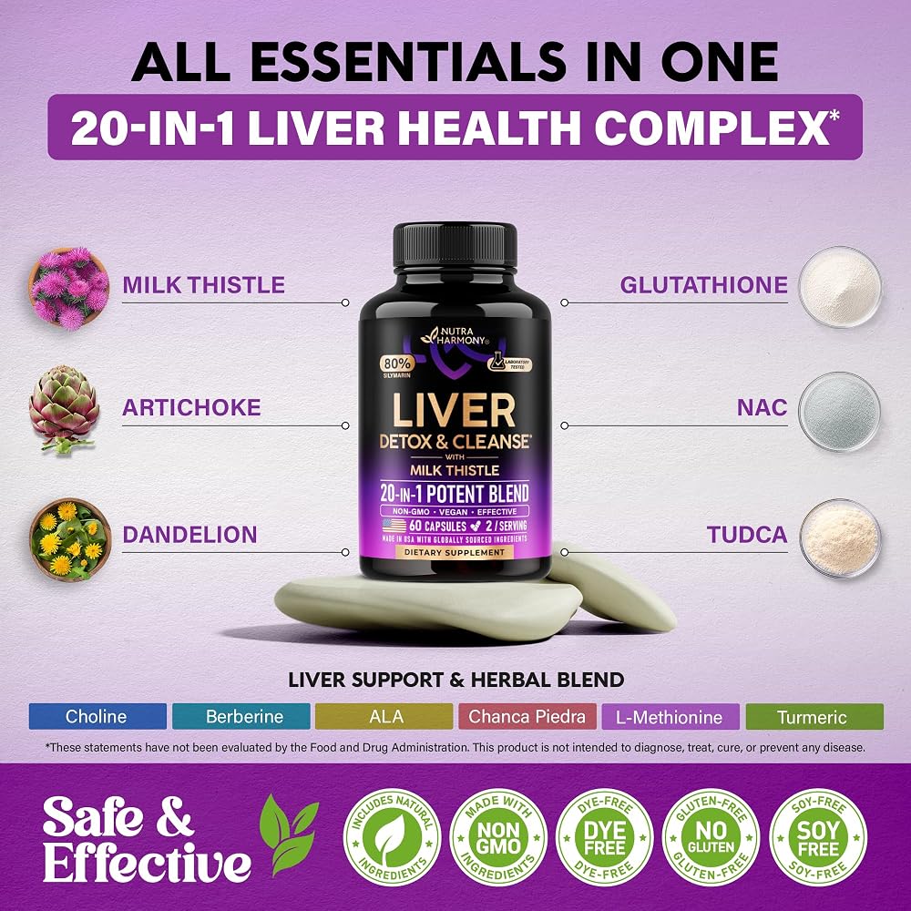 NUTRAHARMONY Liver Cleanse Detox & Repair - Milk Thistle
