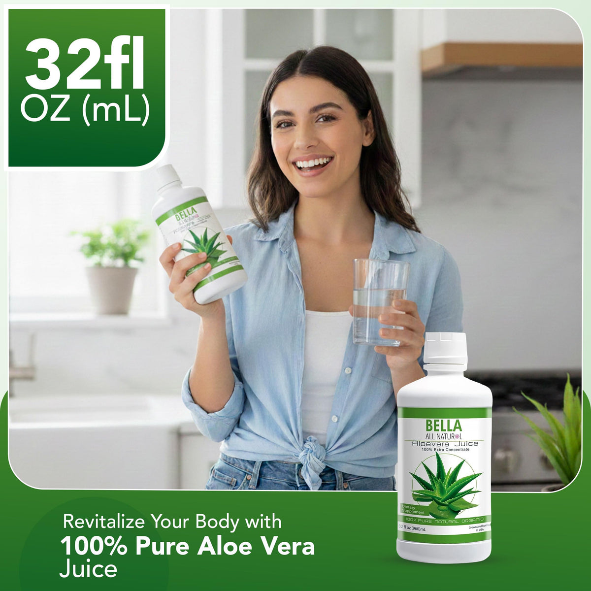 Bella All Natural Aloe Vera Juice 32 Fl Oz - Organic - image 4