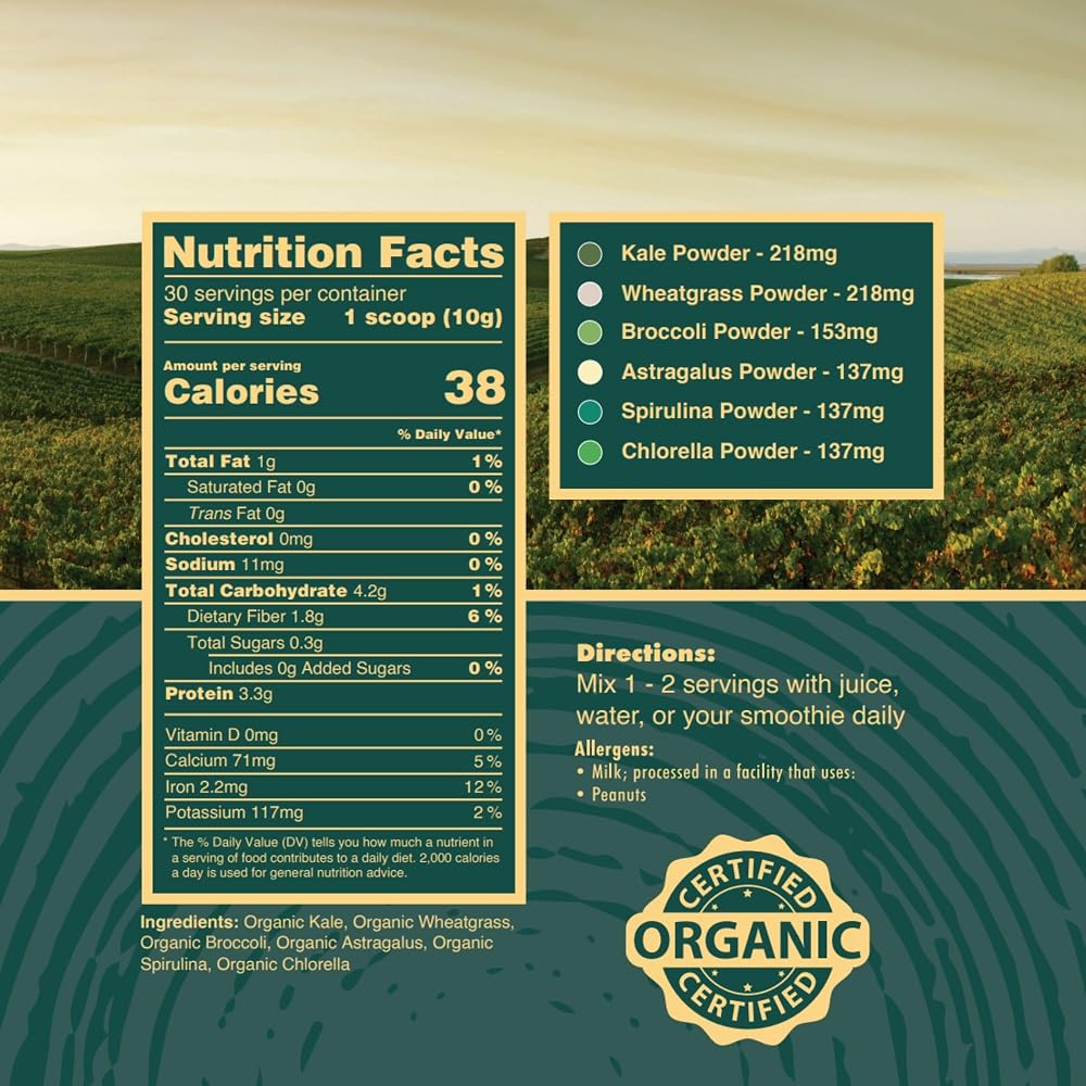 Pure Choice Whey Organic Greens Superfood Powder - 10.6 oz - image 2