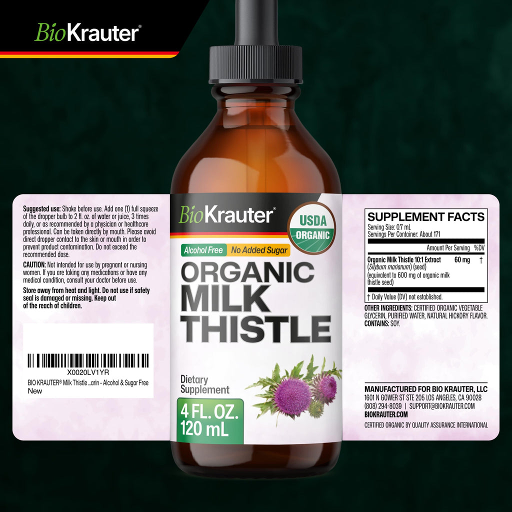 BIO KRAUTER Milk Thistle Extract for Liver Support - 4 Fl Oz - image 9