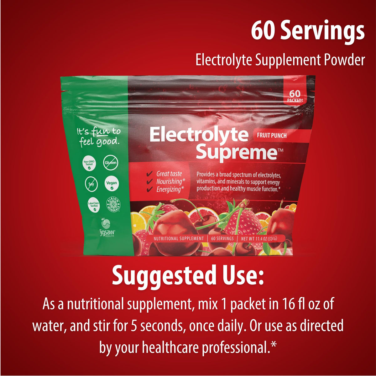 Jigsaw Health Electrolyte Supreme Powder Fruit Punch - 60 Servings - image 8