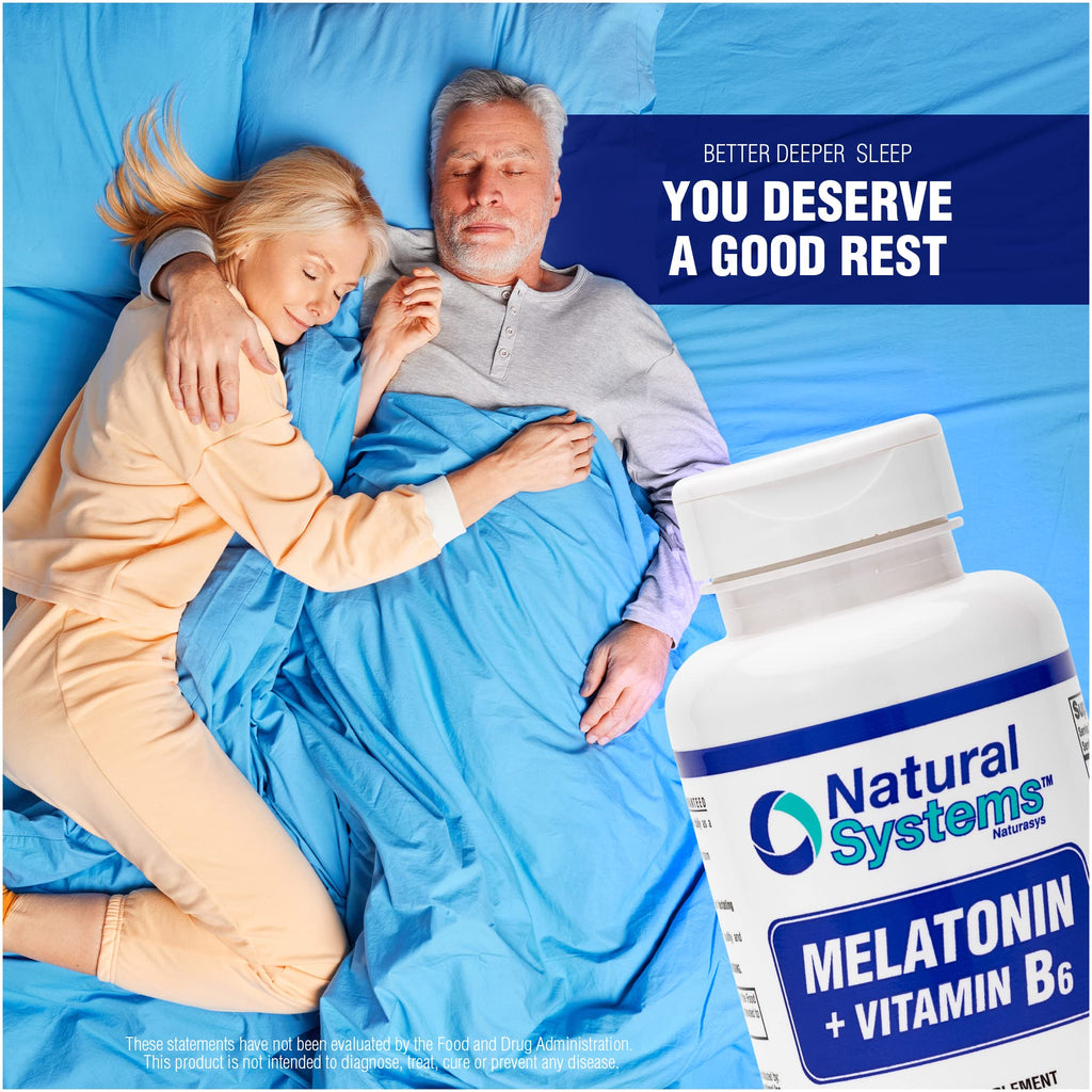 Natural Systems Melatonin 3 mg + Vitamin B6 Sleep Support - 60 Capsules - image 4