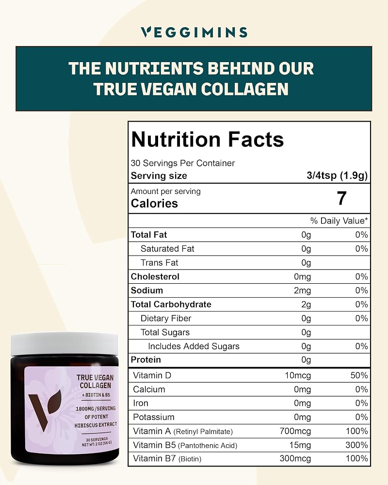 Veggimins True Vegan Collagen Hibiscus Powder - 2 oz - image 2