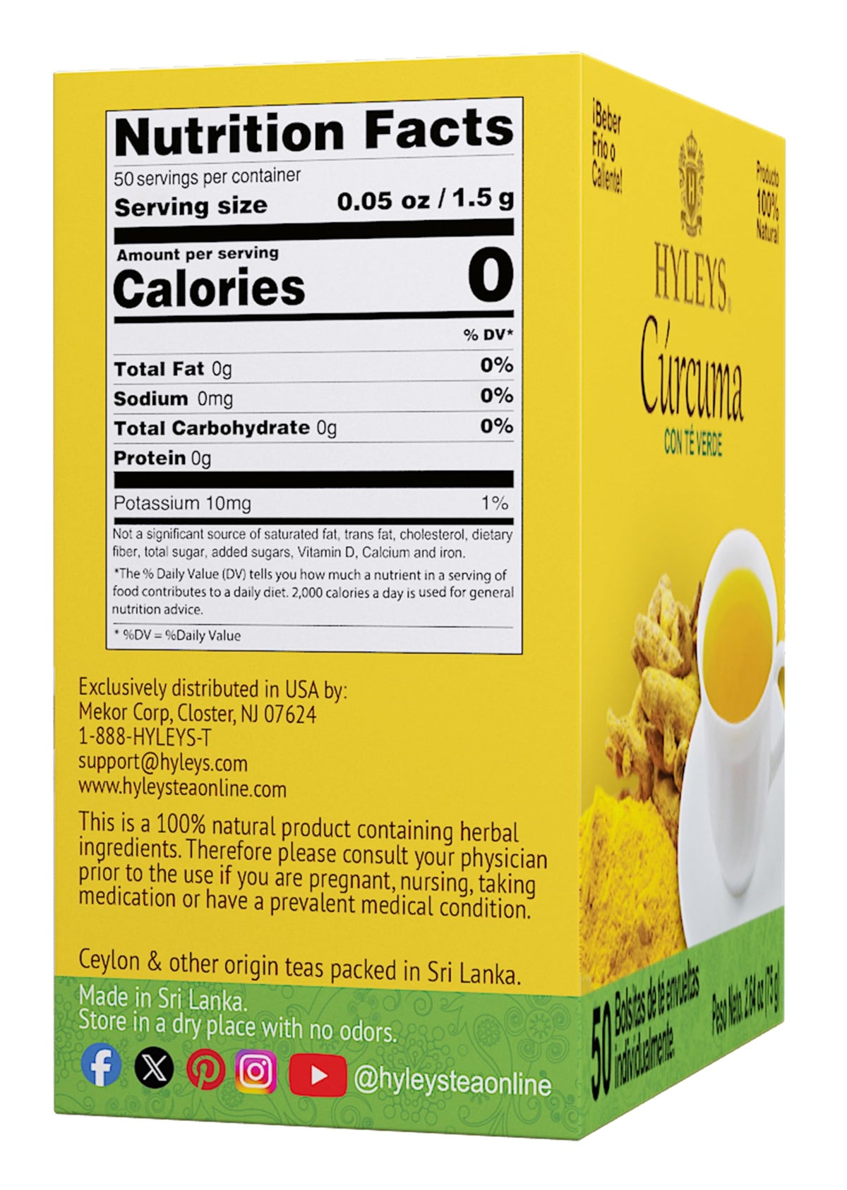 Hyleys Turmeric Root Green Tea Blend - 300 Tea Bags - image 3