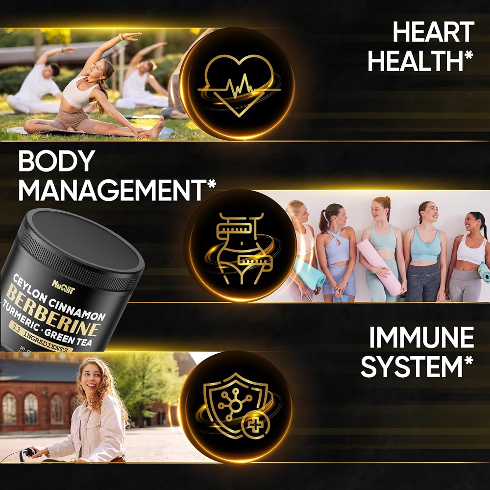 NUQIIT Berberine Supplement with Turmeric & Green Tea - 90 Capsules - image 4