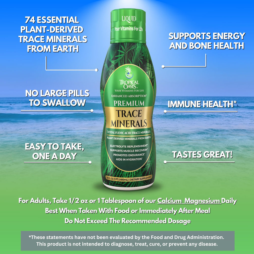 Tropical Oasis Ionized Plant Based Trace Minerals Liquid - 16 oz - image 3