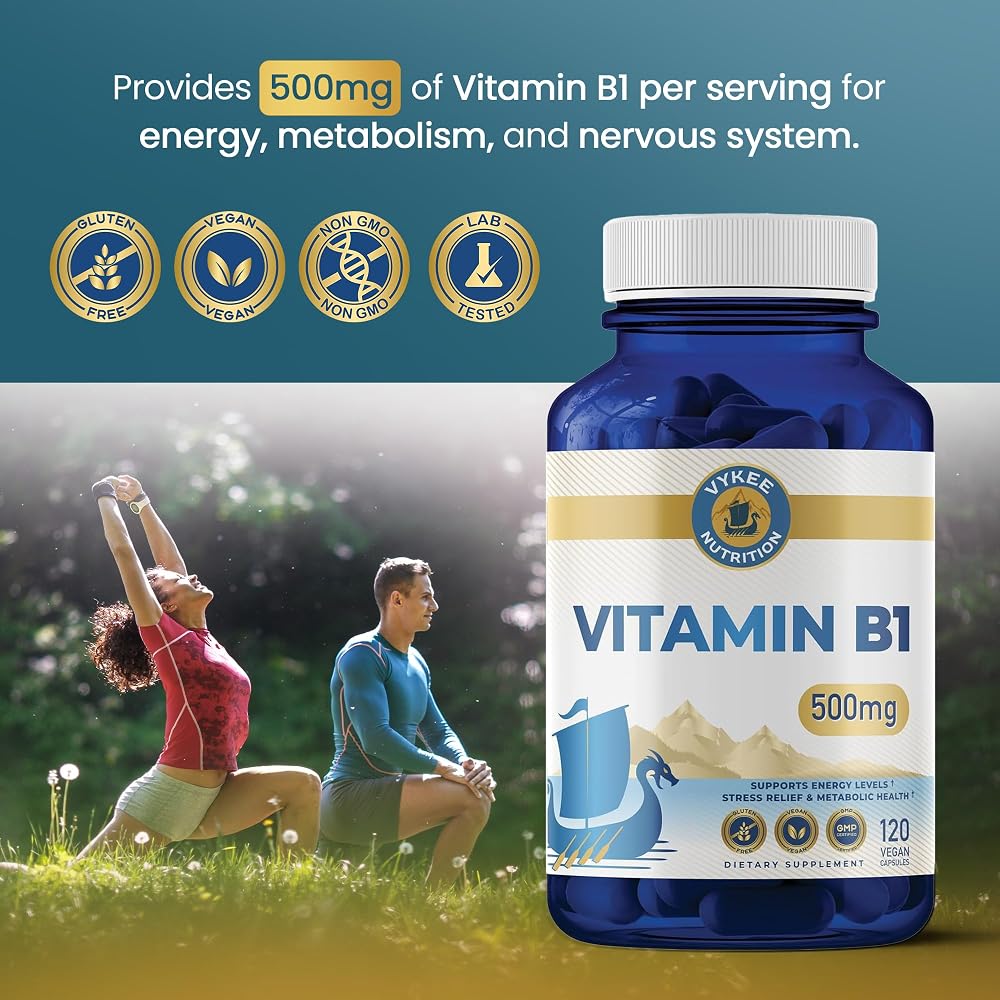 Vykee Nutrition Vitamin B1 Thiamine 500 mg - 120 Capsules - image 4
