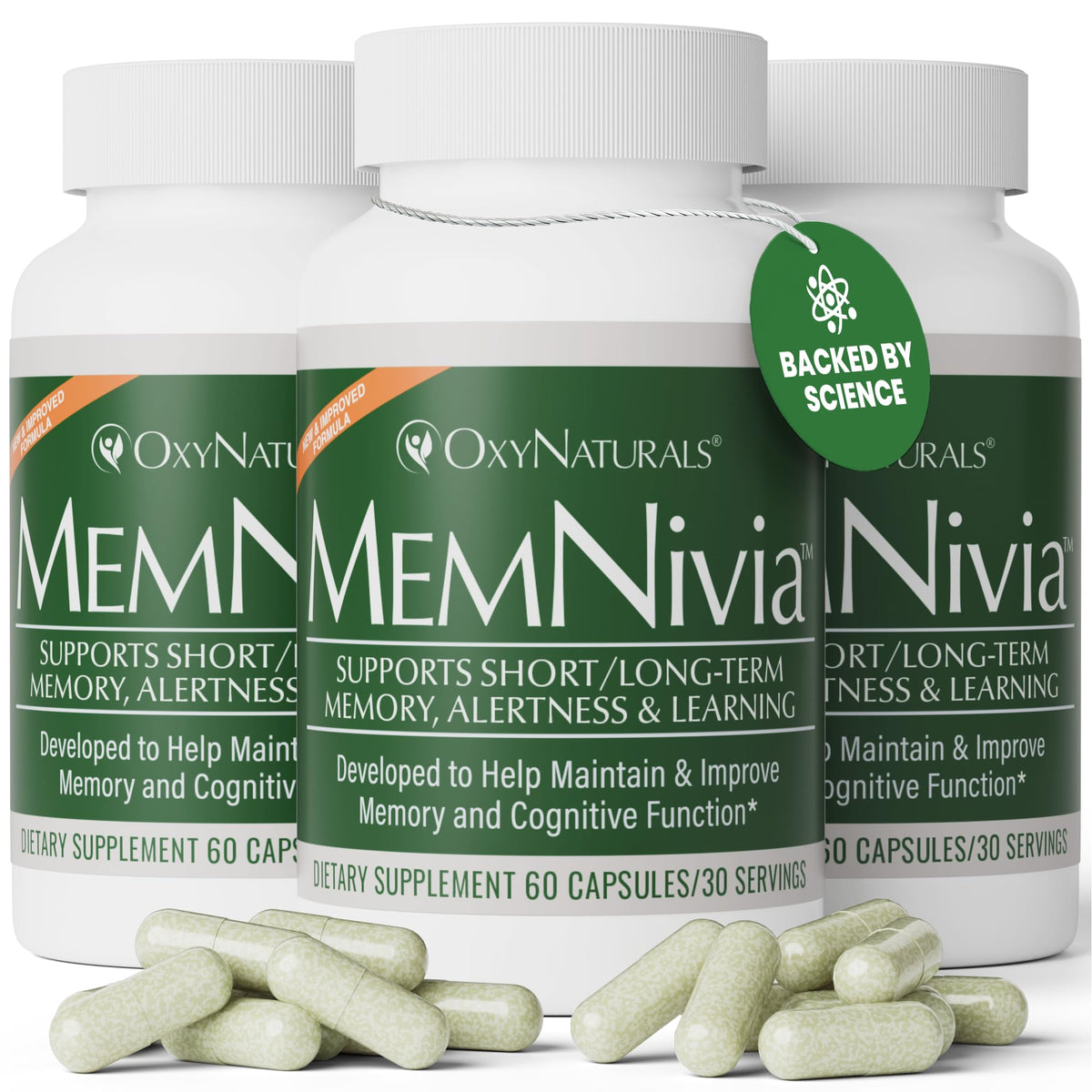 OxyNaturals MemNivia Brain Supplement - Clinically Tested for Memory