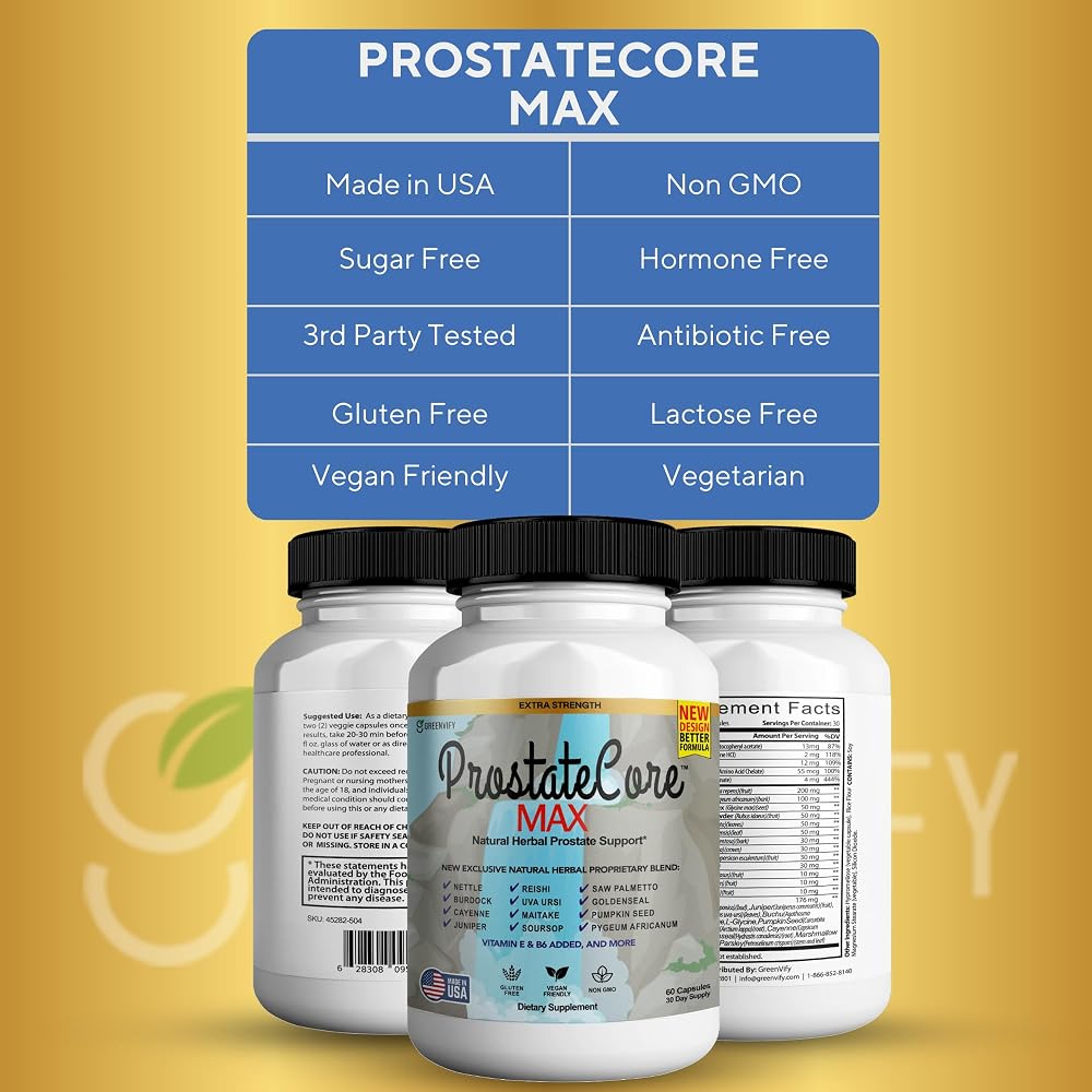 GREENVIFY ProstateCore Max Extra Prostate Supplements for Men Capsules