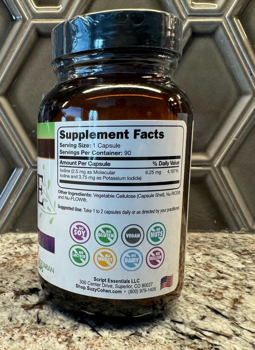Script Essentials Iodine Complex Blend for Thyroid - 90 Vegetarian Capsules - image 2
