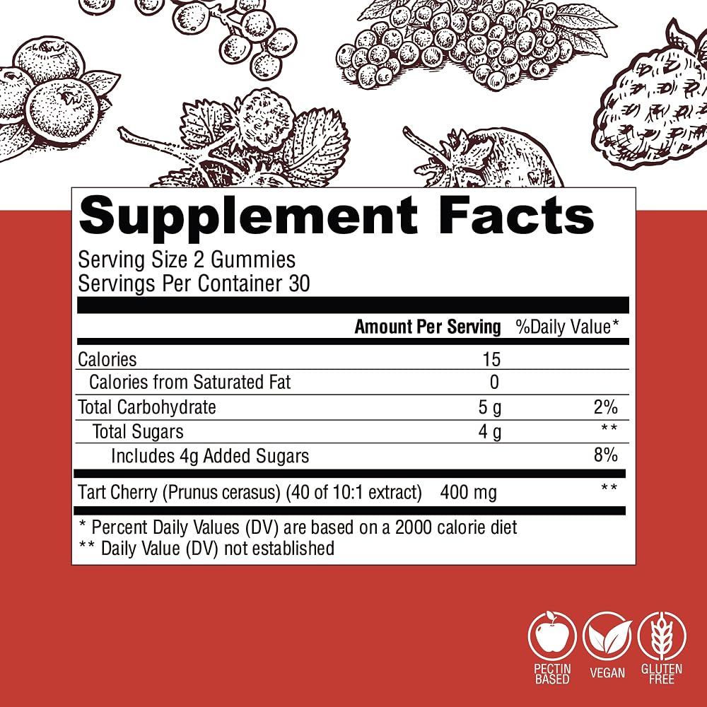 Country Farms Tart Cherry Gummies for Metabolic Support - 60 Gummies - image 3
