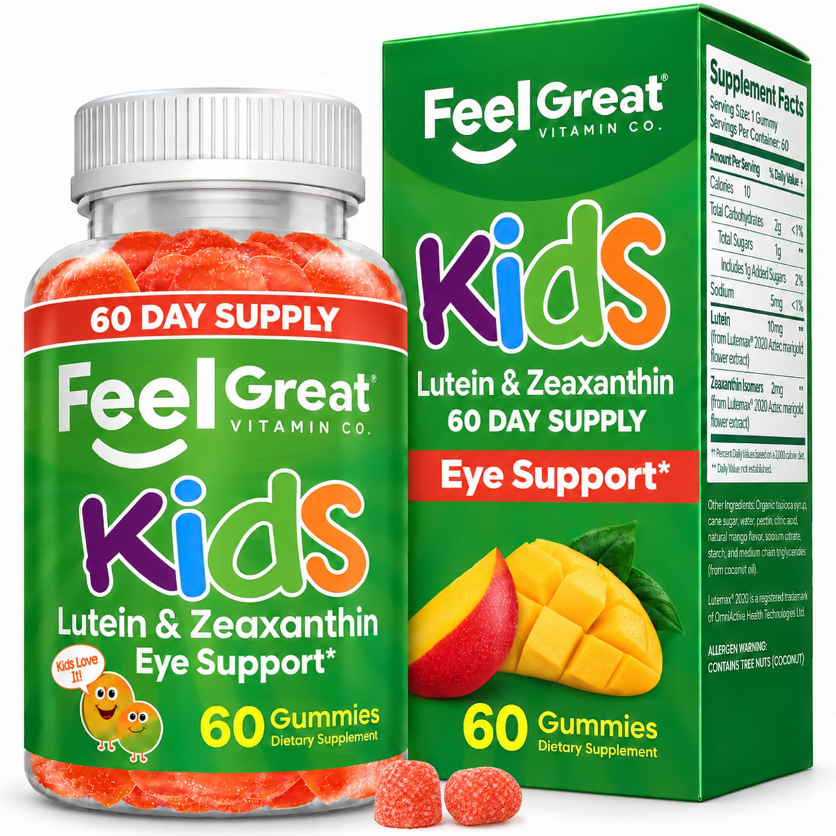 The Feel Great Vitamin Company Kids Eye Vitamins Lutein & Zeaxanthin