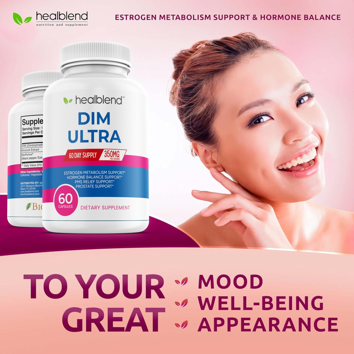 healblend DIM Ultra 350mg Hormone Balance Support - 60 Capsules - image 4