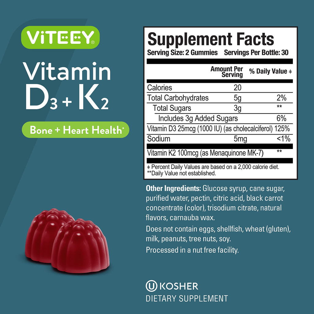 Viteey Vitamin D3 K2 Gummies