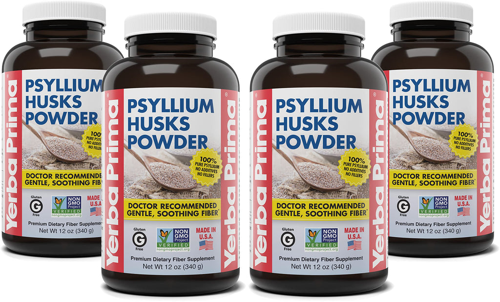 Yerba Prima Psyllium Husks Powder for Regularity - 48 oz