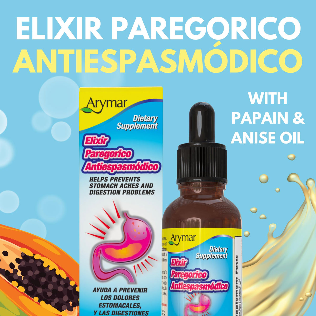 Arymar Elixir Paregorico Antiespasmodico Digestive Support - 1 oz - image 2