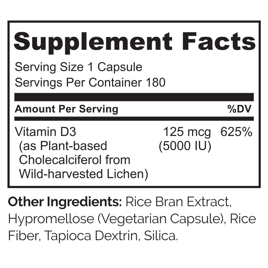Naturelo Unflavored Vitamin D3 Capsules Bottle Bone