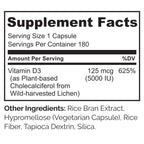 Naturelo Unflavored Vitamin D3 Capsules Bottle Bone