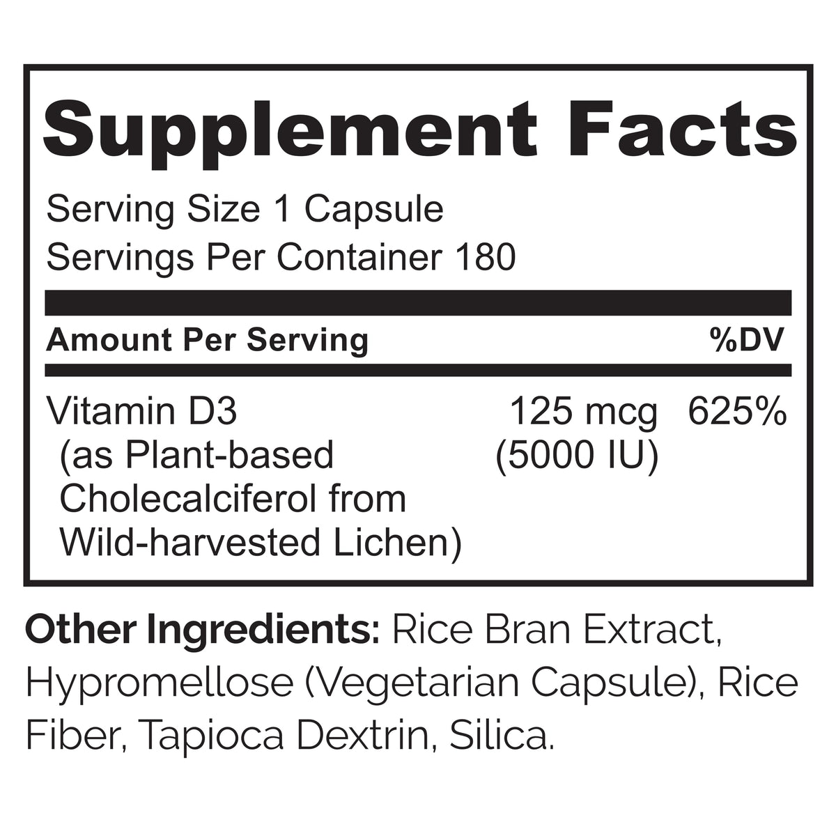 Naturelo Unflavored Vitamin D3 Capsules Bottle Bone