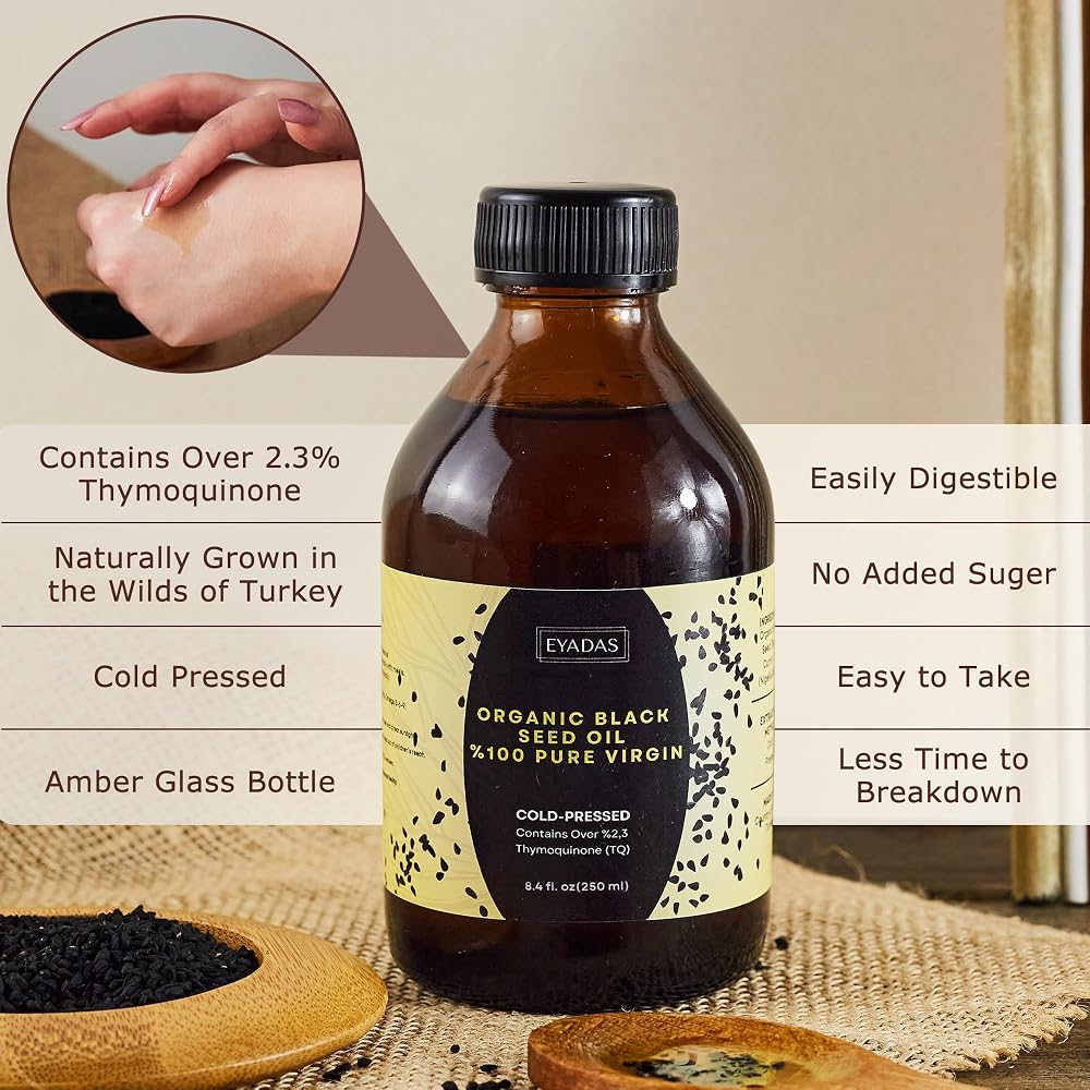 EYADAS Organic Black Seed Oil 8.4 Fl Oz - image 4