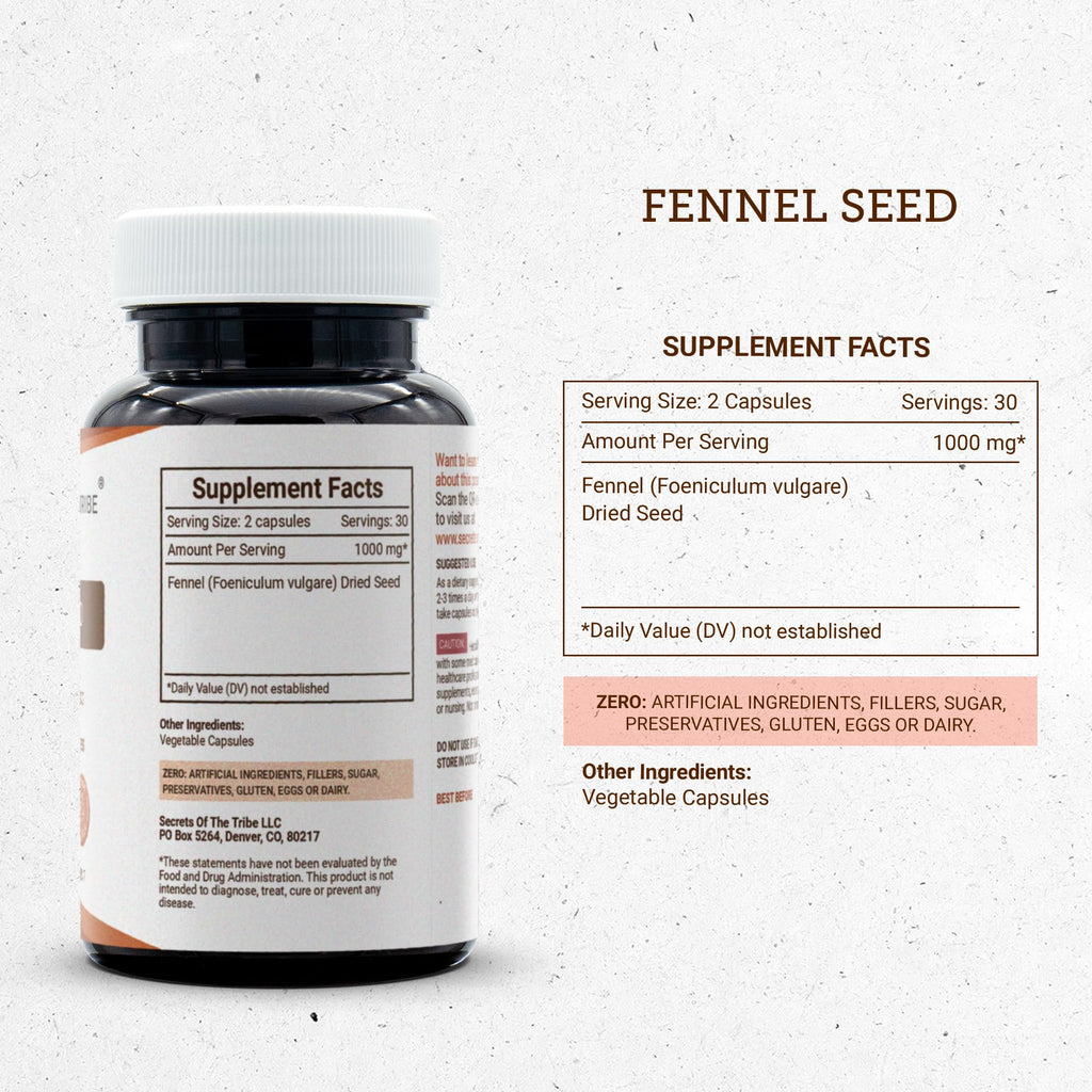 Secrets of the Tribe Fennel Seed Digestive Wellness - 60 Capsules - image 3